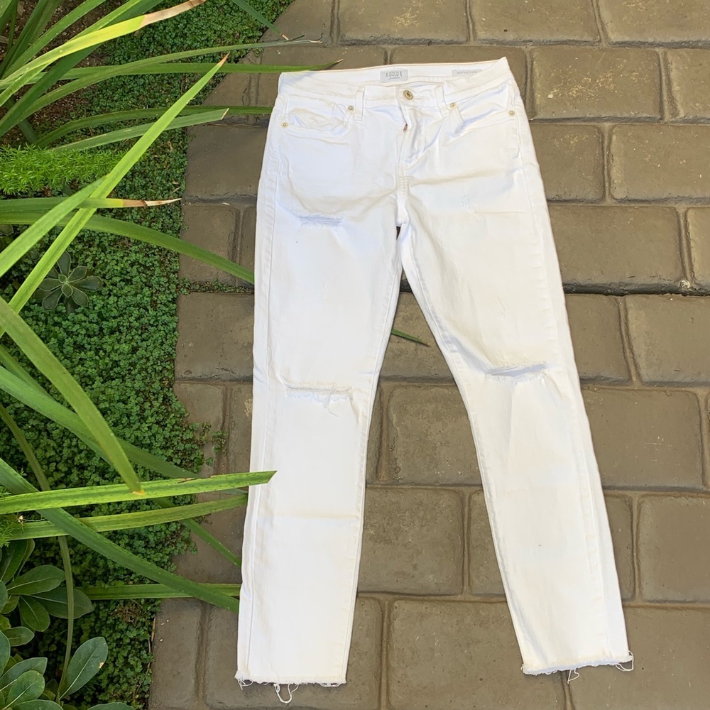 A GOLD E Sophie Crop White Women's Size 26 EUC